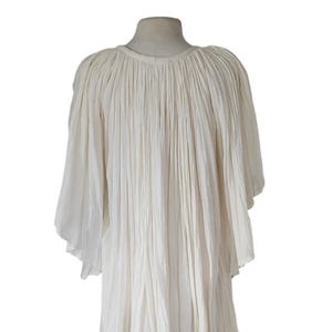 Vintage 70s Amerikan Climax Tent Dress White Cotton Gauze Angel Butterfly Sleeves