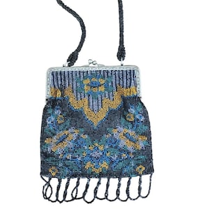 Antique Beaded Handbag Made in Germany Edwardian Microbeading