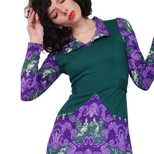 purple toile dress Purple Toile Printed Dress for Women