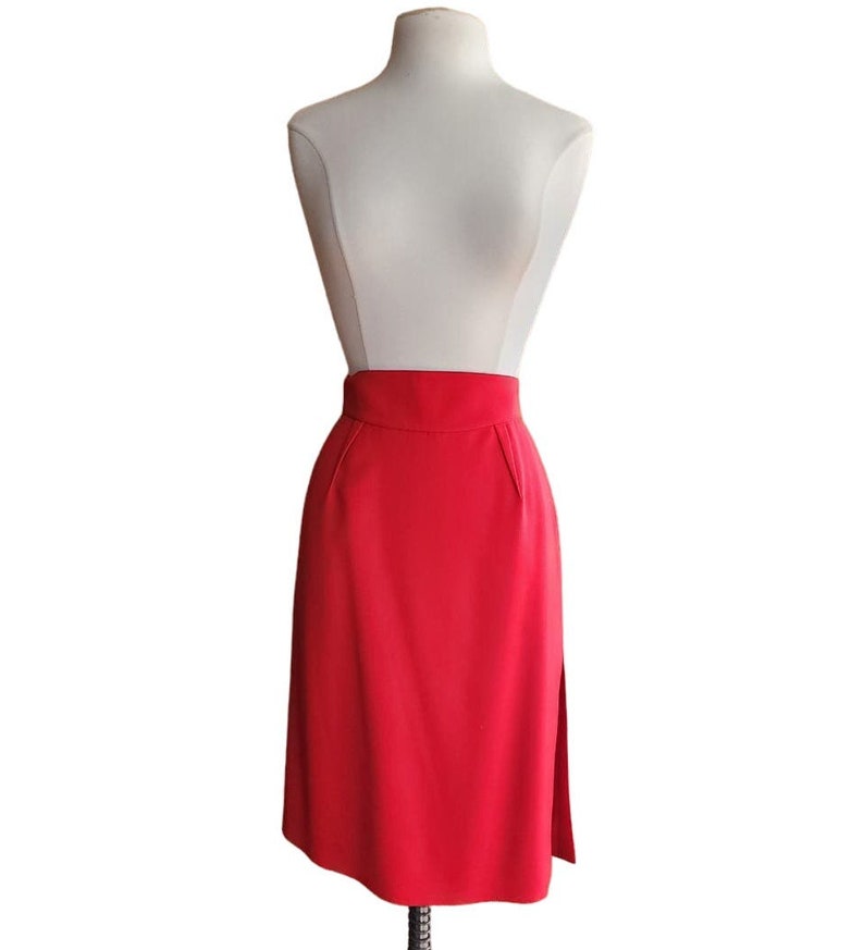 Vintage 90s Thierry Mugler Skirt Red Wool image 3