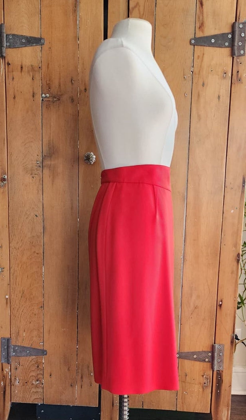 Vintage 90s Thierry Mugler Skirt Red Wool image 5