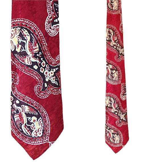 Vintage 40s Mens Tie Altman Cravats Pagoda Prints… - image 1