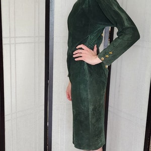 Dark Green Suede Dress