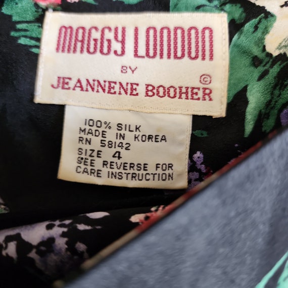 80’s Floral Ruffle Long Sleeve Midi Dress by Maggy London by Jeannene Booher main image 0