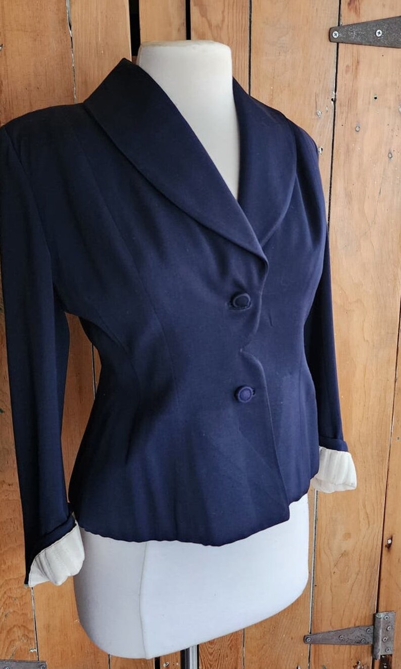 Vintage 40s Navy Blue Blazer Lilli Annette image 3