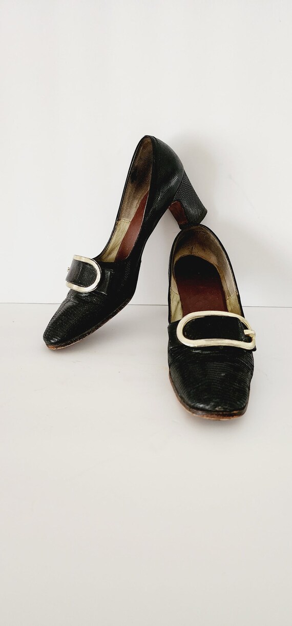 1960s silver chunky heel Gem