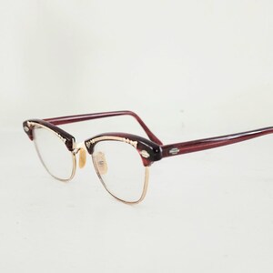 Vintage 50s Eye Glasses Dark Red & Gold by Art Craft image 5