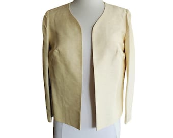 Vintage 60s Yellow Silk Blazer Jacket Star of Siam