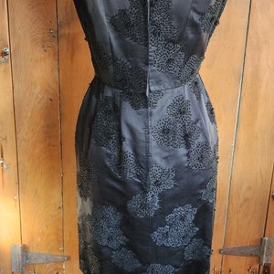 60s Black Silk Party Dresses Heavy Beading Imperial House Hong Kong image 7