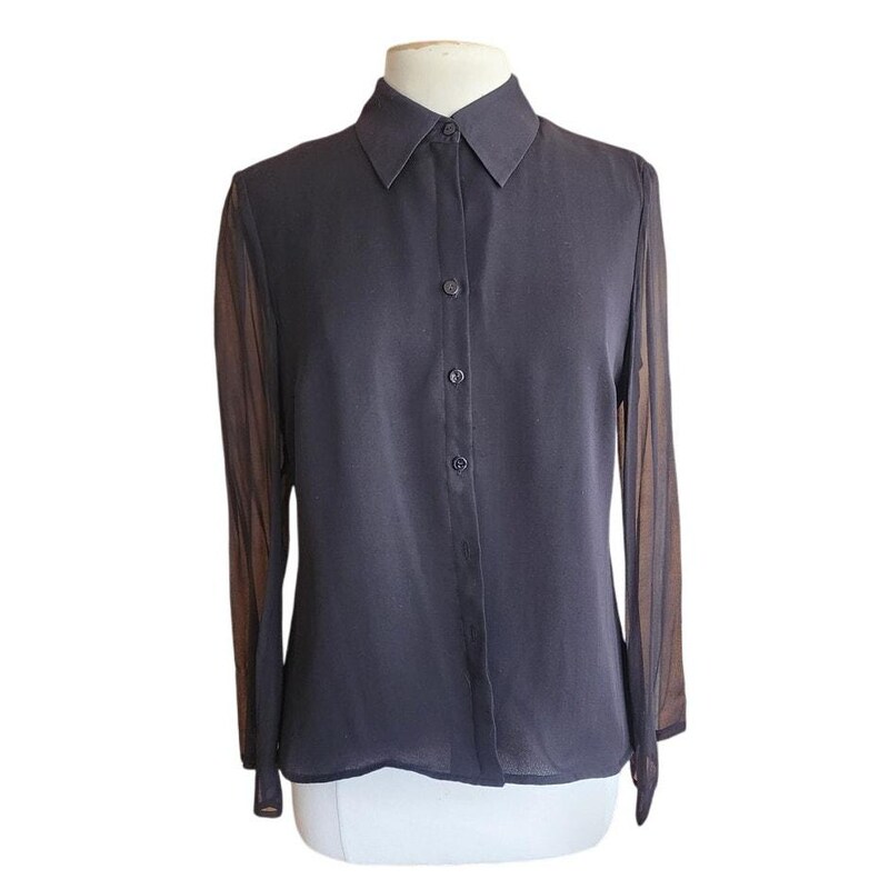 KERWIN BLACK SILKY BLOUSE