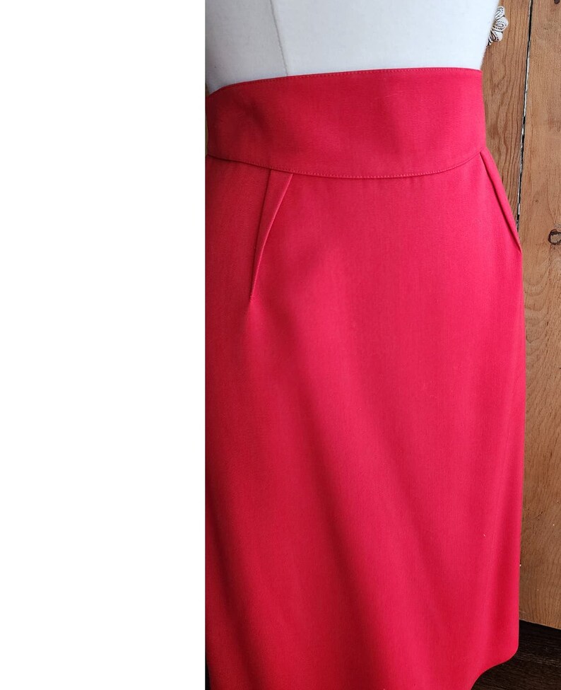 Vintage 90s Thierry Mugler Skirt Red Wool image 4