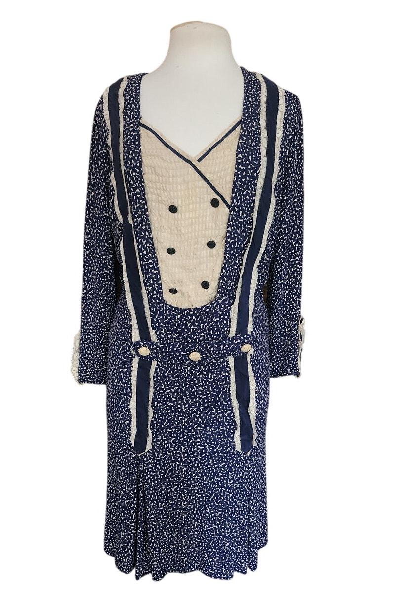 cream and navy blue dress Zelie Shirt Dress in Cornflower Blue Floral main image 0
