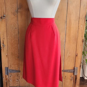 Vintage 90s Thierry Mugler Skirt Red Wool image 2