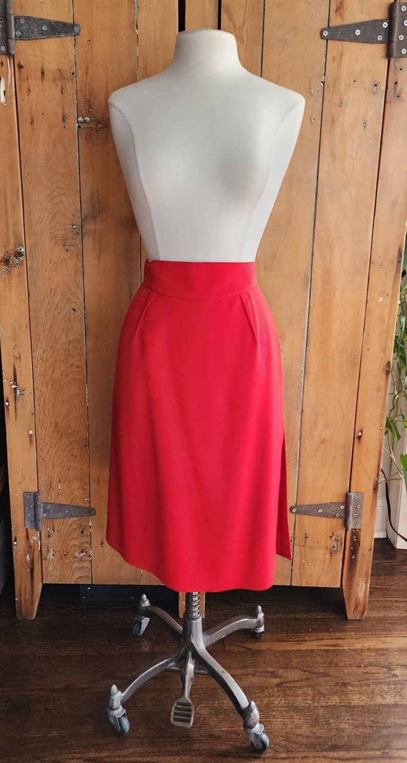 Vintage 90s Thierry Mugler Skirt Red Wool image 2