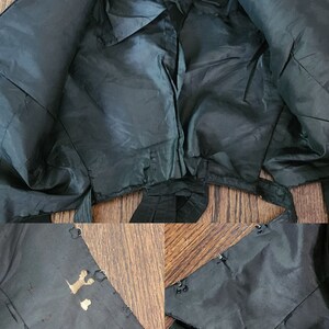 Antique Edwardian Jacket 1900s Black Satin w/Ribbon Embellishment image 9