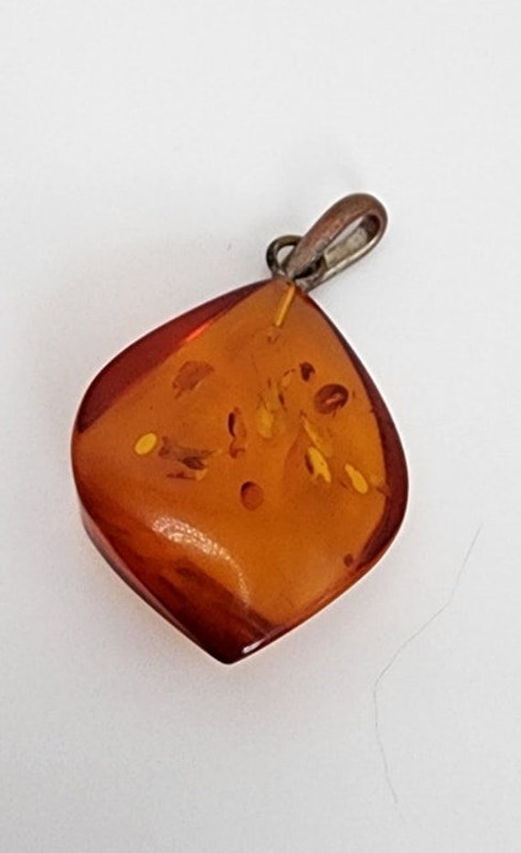 Vintage Amber Pendant Teardrop Shape - image 5