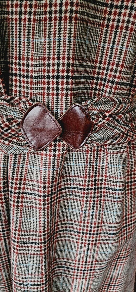 Vintage 70s Plaid Dress Pendleton Sleeveless Belt… - image 8