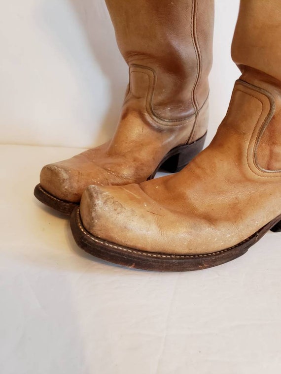 Vintage Light Brown FRYE Cowboy Boots / Mens 8 Cou