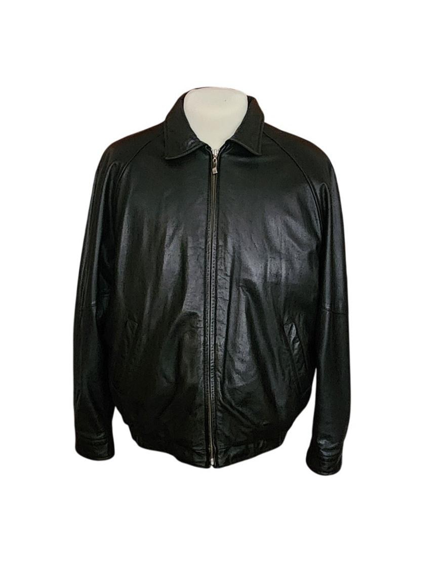 Perry Ellis Leather Jacket - Etsy