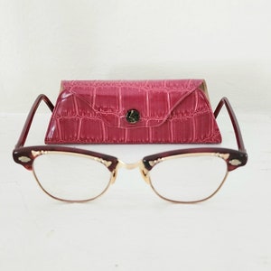 Vintage 50s Eye Glasses Dark Red & Gold by Art Craft image 4