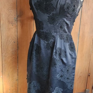 60s Black Silk Party Dresses Heavy Beading Imperial House Hong Kong image 2