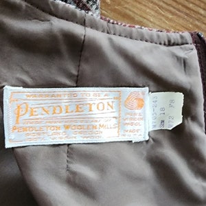 Vintage 70s Plaid Dress Pendleton Sleeveless Belted Brown Tartan image 10