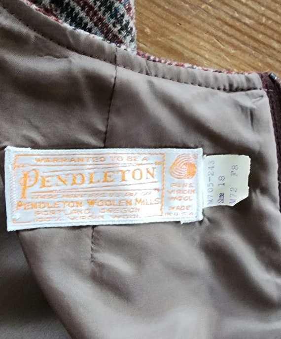 Vintage 70s Plaid Dress Pendleton Sleeveless Belt… - image 10