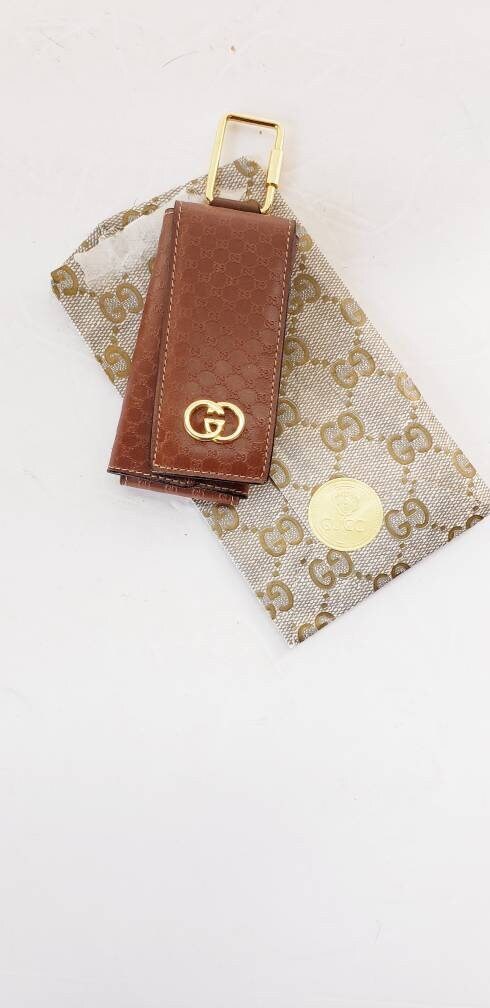 Vintage 1980s Gucci Leather Tri Fold Credit Card Wallet Clutch