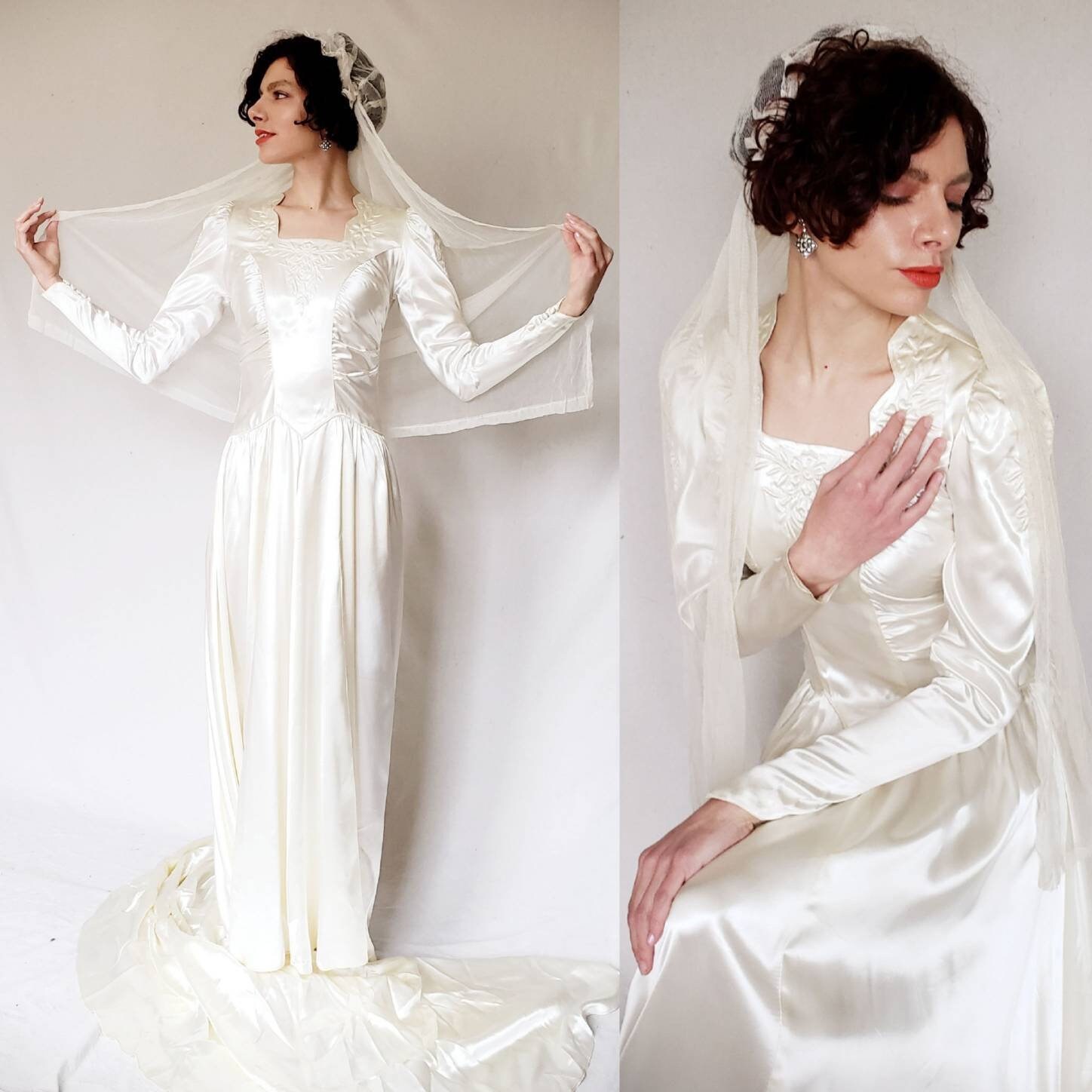 Long Sleeve Silk Satin Wedding Dress Carley Connellan