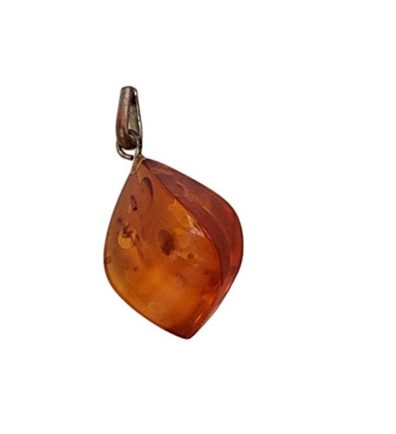Vintage Amber Pendant Teardrop Shape - image 4