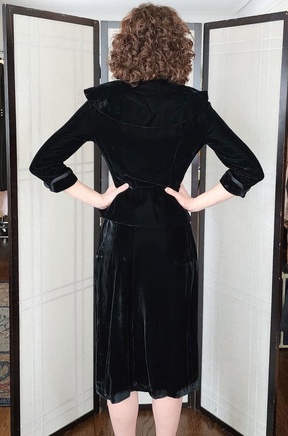 Vintage 50s Black Velvet Skirt Suit Gloria Swanso… - image 9