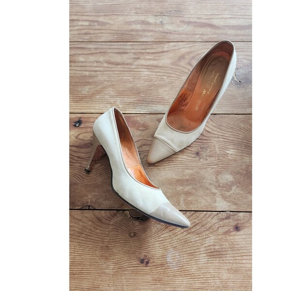 80’s Pink Leather Snake Skin Accent Heels by Andrew Geller