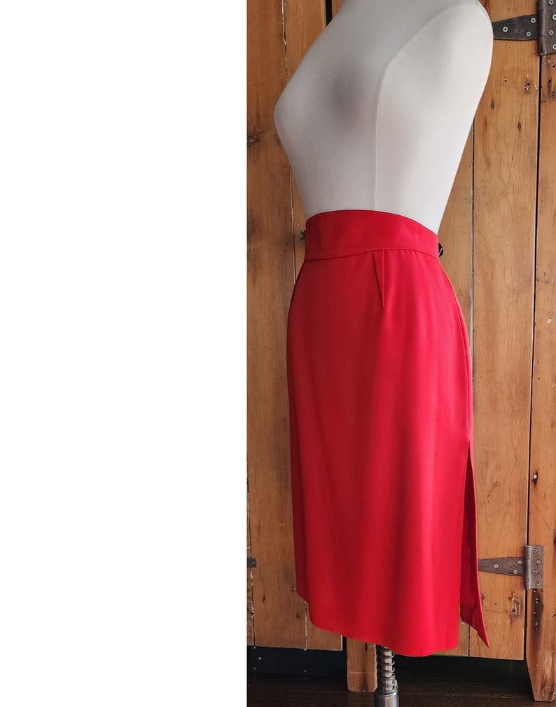 Vintage 90s Thierry Mugler Skirt Red Wool image 7