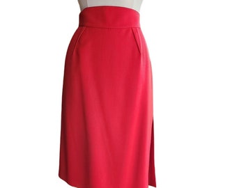 Vintage 90s Thierry Mugler Skirt Red Wool