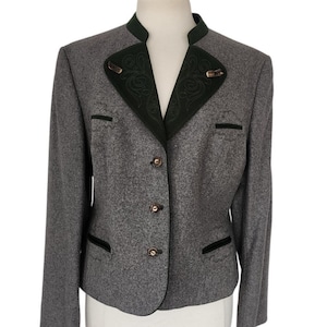 Vintage LODENFREY Riding Jacket Gray Boiled Wool Austria