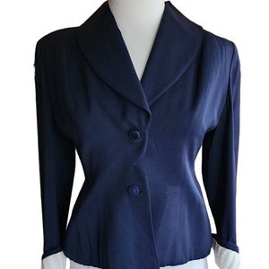 Vintage 40s Navy Blue Blazer Lilli Annette image 1