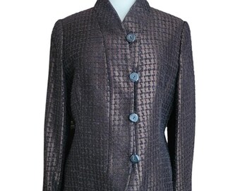 Blazer Femme Lilith En Lin Et Coton - Taille L - Motif Chevron Beige - État Excellent