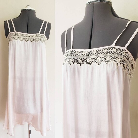 1920s Pink Silk Lingerie Romper Onesie Teddy / 20s