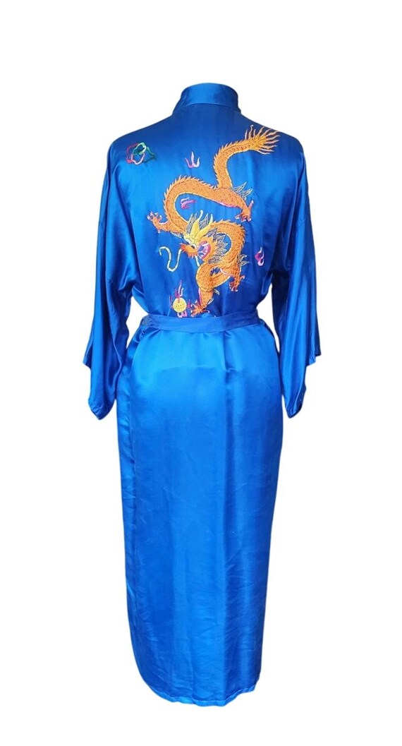 silk dragon dressing gown Men Silky Satin Kimono Robe Soft Dragon Dressing Gown Bathrobe Male Lounge  Home Wear Sleepwear Plus Size M-7XL,Black,M at Amazon Men's Clothing store