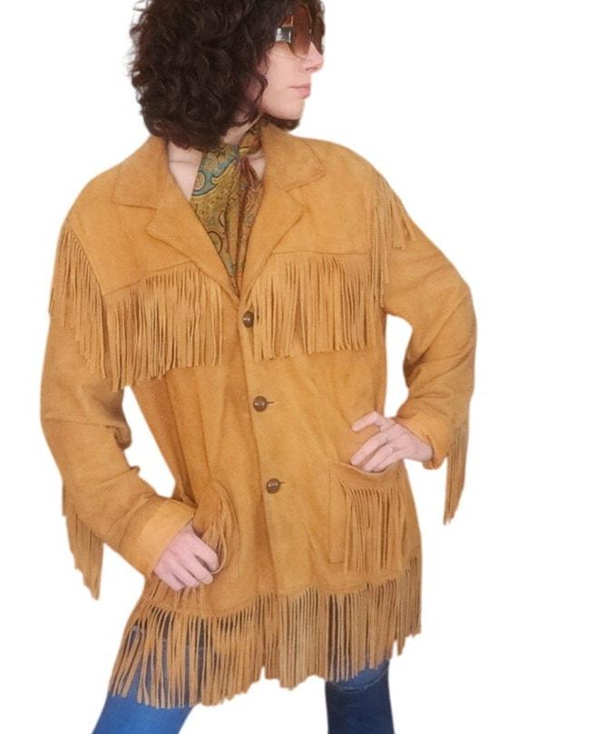 BERMAN BUCKSKIN prentice フリンジ ヴィンテージ　70s ビンテージ~70's○BERMAN BUCKSKIN CO.ディアスキンスウェードフリンジ