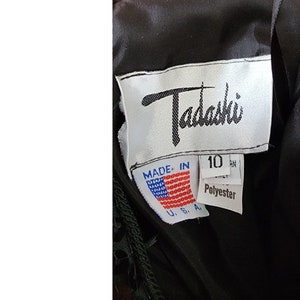 Vintage 80s Tadashi Strapless Dress Black Sequins Ruched Waist image 10