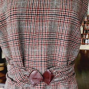 Vintage 70s Plaid Dress Pendleton Sleeveless Belted Brown Tartan image 5