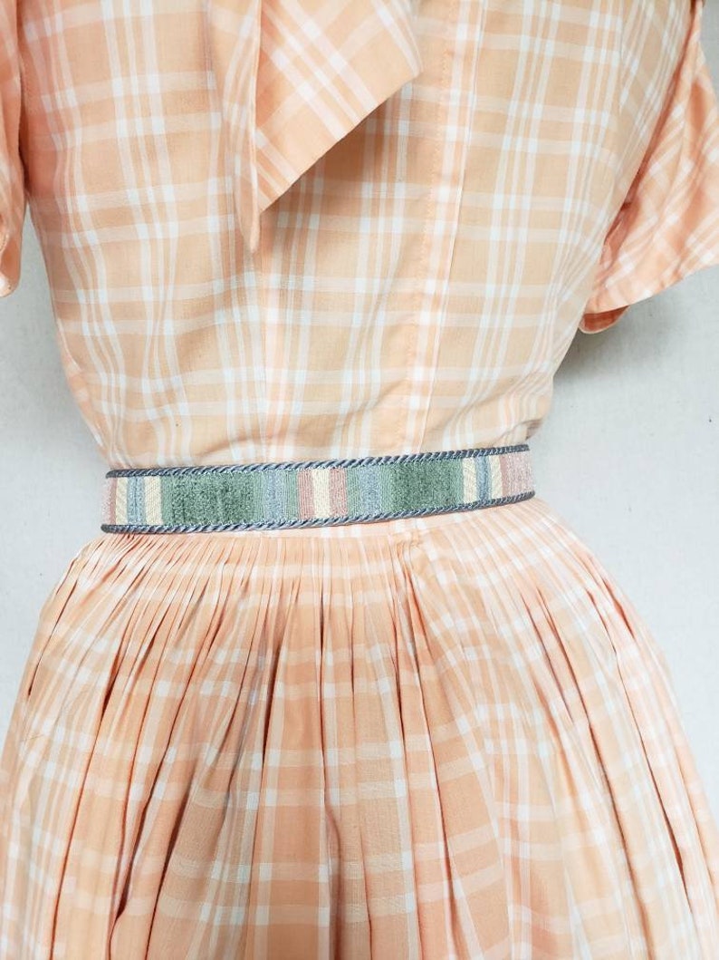 80s Tapestry Belt Blue Pink Southwestern Cowgirl 1980s Fabric Belt Pastel Stripe Cowgirl Country Western Elite Fresno California Small