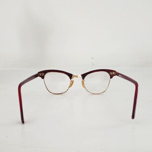 Vintage 50s Eye Glasses Dark Red & Gold by Art Craft image 7