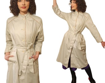 Vintage 70s Trench Coat Gray with Belt by Smug