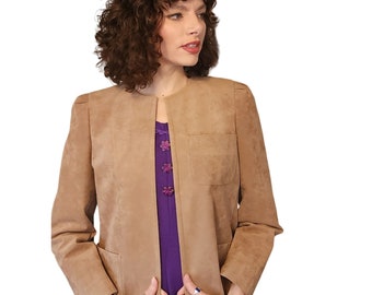 Vintage 70s Ultrasuede Beige Blazer Jacket