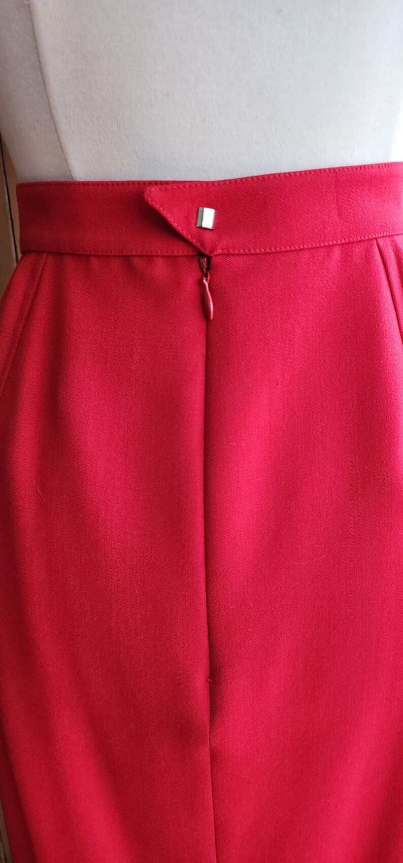 Vintage 90s Thierry Mugler Skirt Red Wool image 9