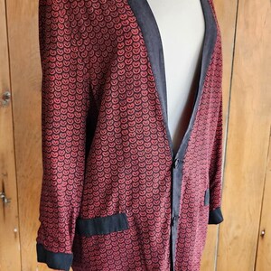 Vintage 90s Go by GoSilk Jacket Red Black Print image 3