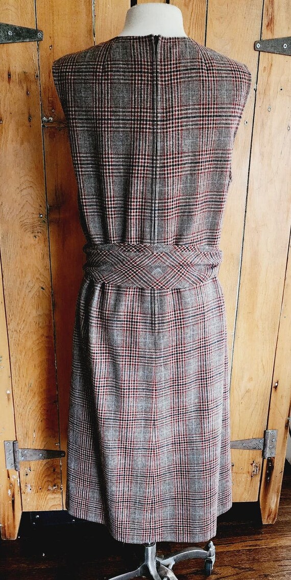 Vintage 70s Plaid Dress Pendleton Sleeveless Belt… - image 9