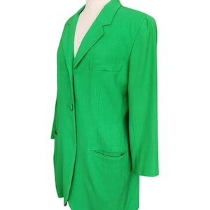 Vintage 1990s DKNY Women's Green Single Button Blazer Jacket